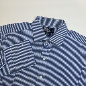 Polo Ralph Lauren Regent Dress Shirt 16.5 33 Classic Fit Blue Stripe French Cuff